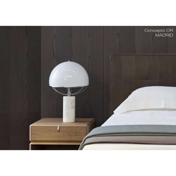 Jil Table Lamp White/Chrome & White Marble