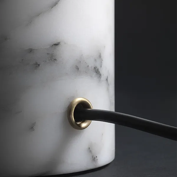 Jil Table Lamp Grey/Black Chrome & White Marble