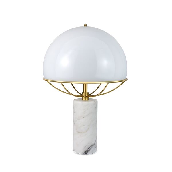 Jil Bordslampa Vit/M&auml;ssing & Vit Marmor