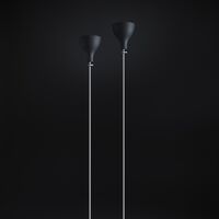 Lady V Floor Lamp Chrome & Matt Black Straight