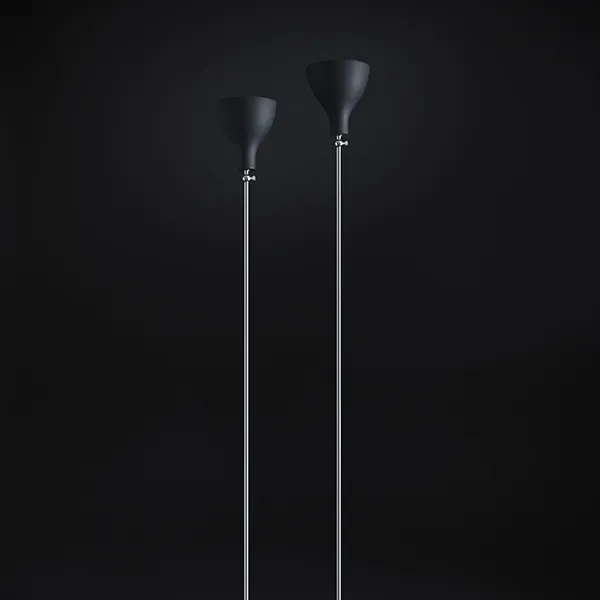 Lady V Floor Lamp Chrome & Matt Black Straight