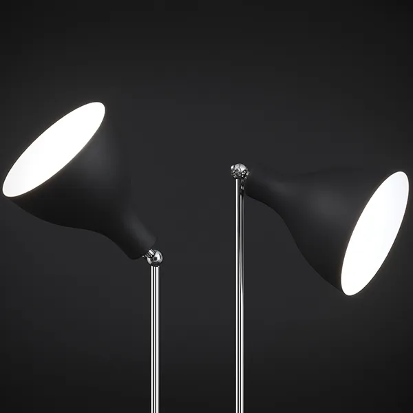 Lady V Floor Lamp Chrome & Matt Black Straight