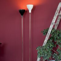 Lady V Floor Lamp Brass & White Straight