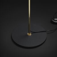 Lady V Floor Lamp Brass & White Straight