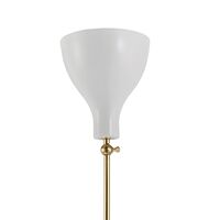 Lady V Floor Lamp Brass & White Straight