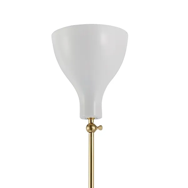 Lady V Floor Lamp Brass & White Straight