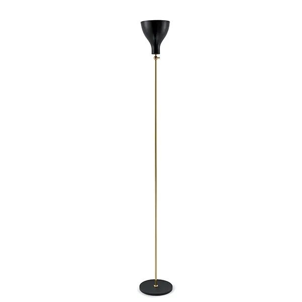 Lady V Floor Lamp Brass & Black Straight