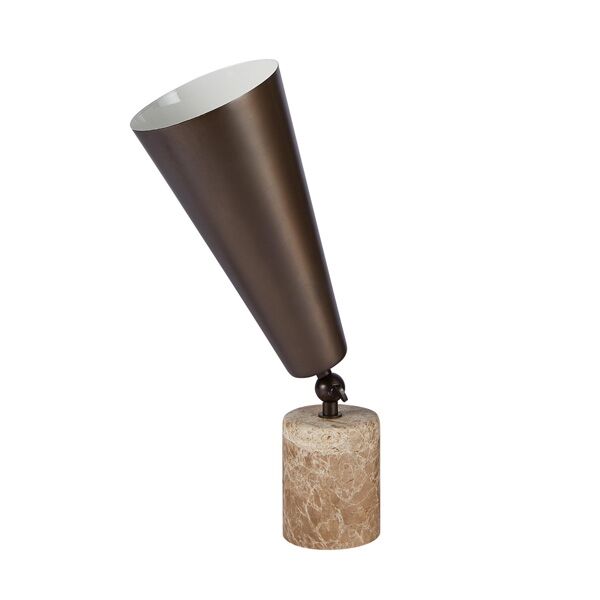 Vox Bordslampa Brun Marmor & Matt Brons Liten