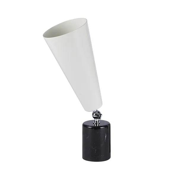 Vox Lámpara de Mesa Mármol Negro Y Cromo/Blanco Pequeño