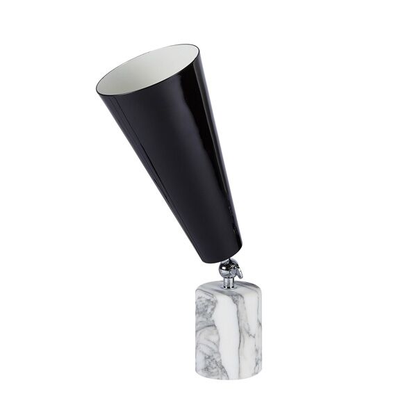 Vox Bordslampa Vit Marmor & Krom/Svart Mindre