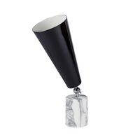 Vox Lámpara de Mesa Mármol Blanco Y Cromo/Negro Pequeño