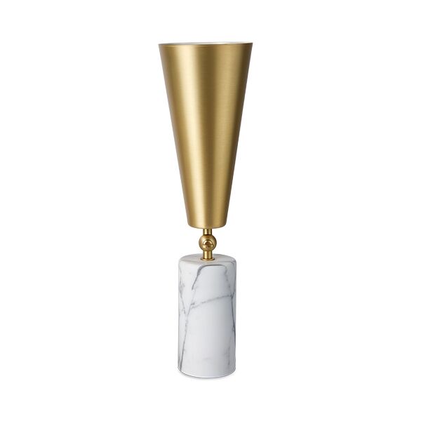 Vox Bordslampa Vit Marmor & Matt M&auml;ssing/Vit Stor