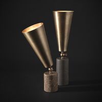Vox Table Lamp Brown Marble & Matt Bronze Large