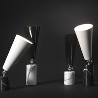 Vox Table Lamp White Marble & Chrome/Black Large