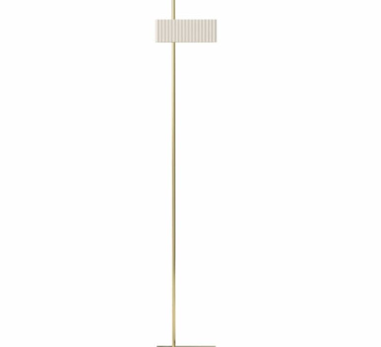 Wallie Golvlampa M&auml;ssing & Vit H&ouml;g