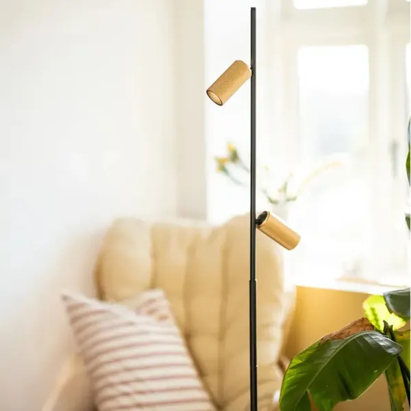 Decor Double F2 Gulvlampe Sort/Aluminium