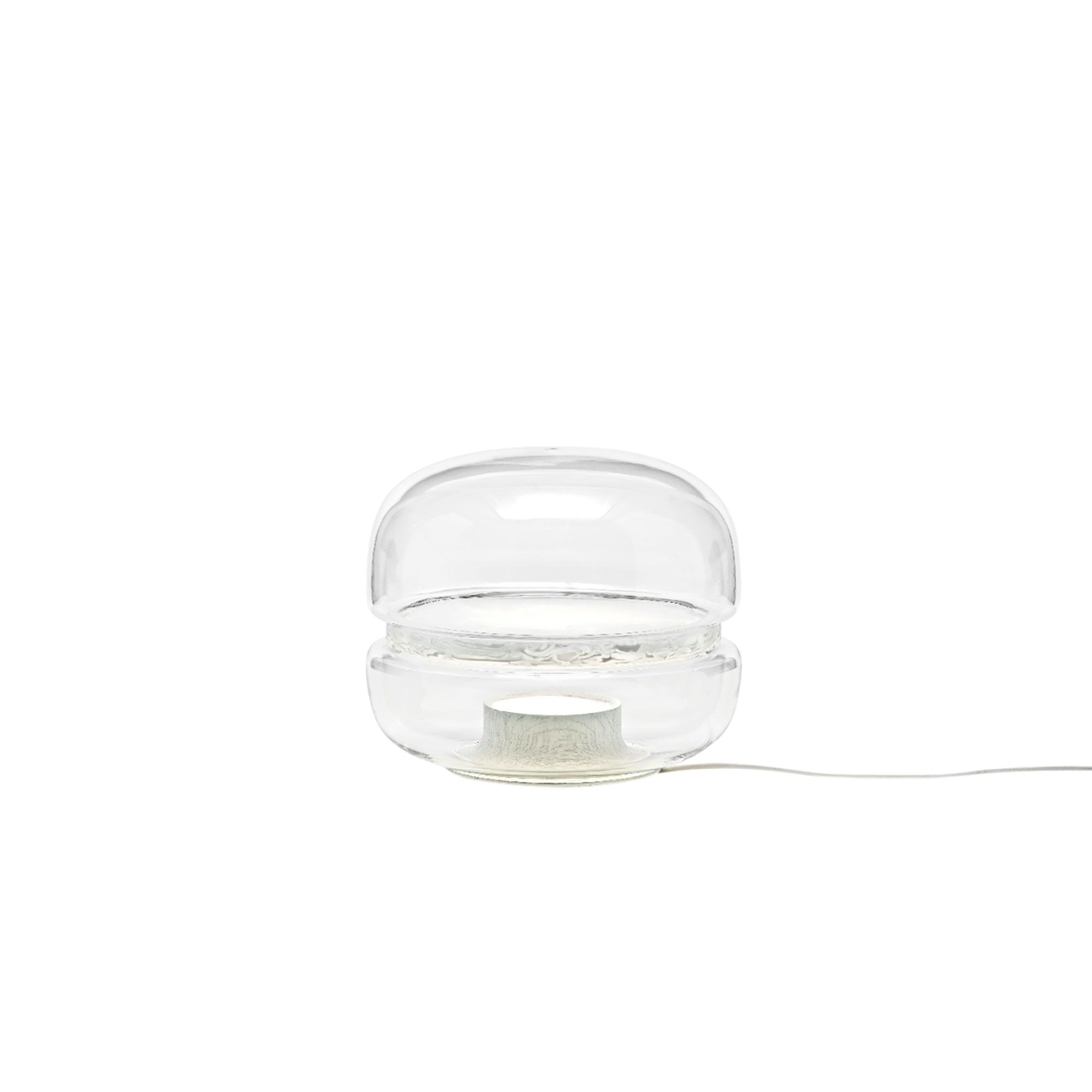 Macaron Bordslampa Liten Klart Glas/ Vit Onyx