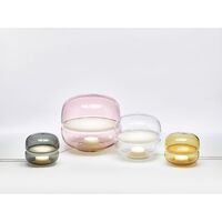 Macaron Table Lamp Small Clear Glass/ White Onyx