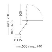 LET T Table Lamp Black, Alu Base