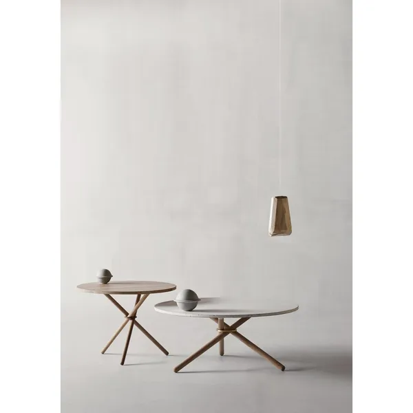 Bertha Coffee Table Ø90 Light Concrete/Light Oak