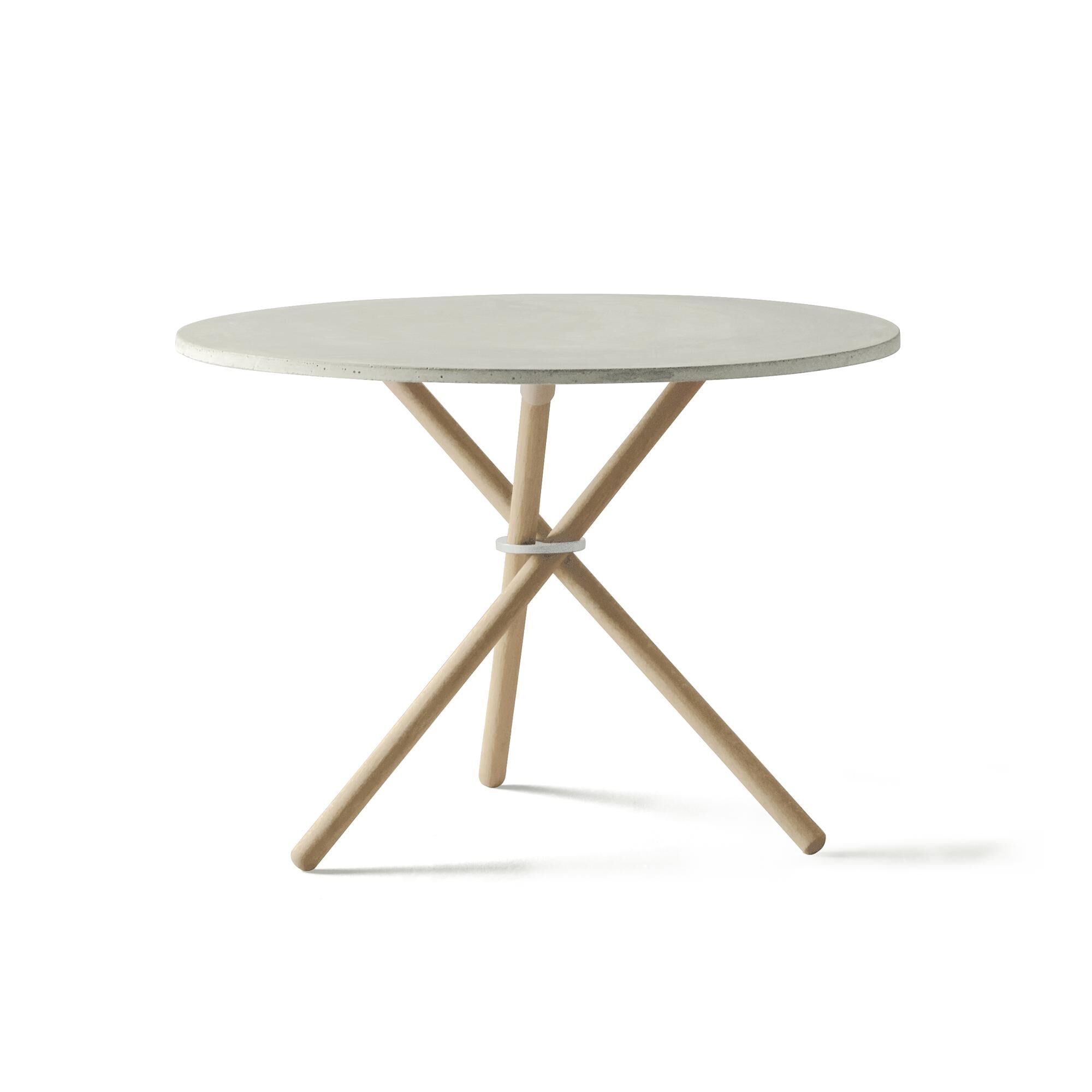 Daphne Table Basse Ø65 Béton Clair/Chêne Clair