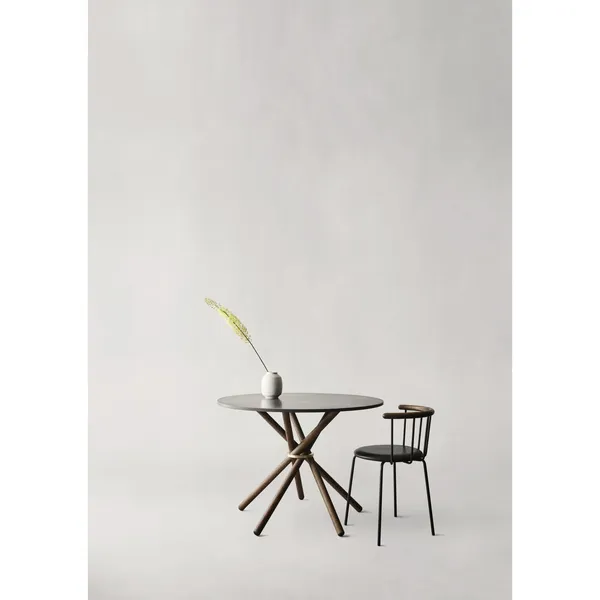 Hector 105 Dining Table Dark Concrete/Dark Oak