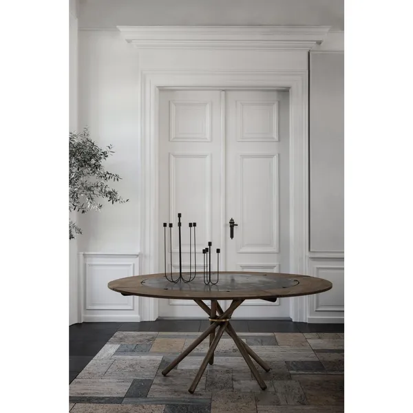 Hector 120 Dining Table Light Concrete/Light Oak