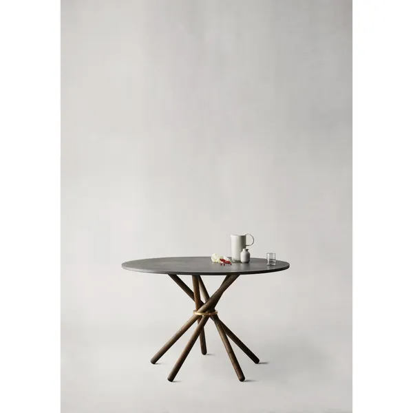 Hector 120 Dining Table Dark Concrete/Dark Oak