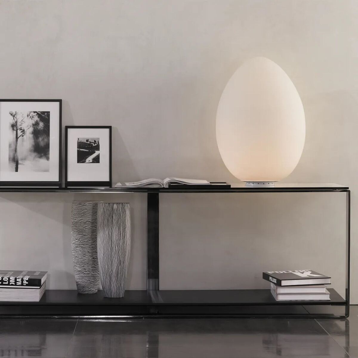 Uovo Lampada da Tavolo Media Bianco