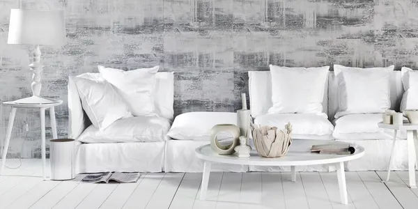 Ghost 06 Modular Sofa Without Armrests Lino Bianco