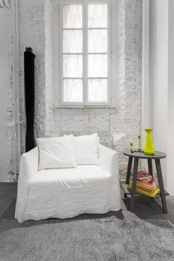 Ghost 09 Loveseat Fauteuil Wit Linnen