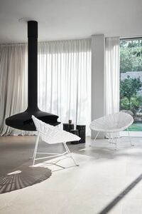 Log L Side Table Black Lacquered