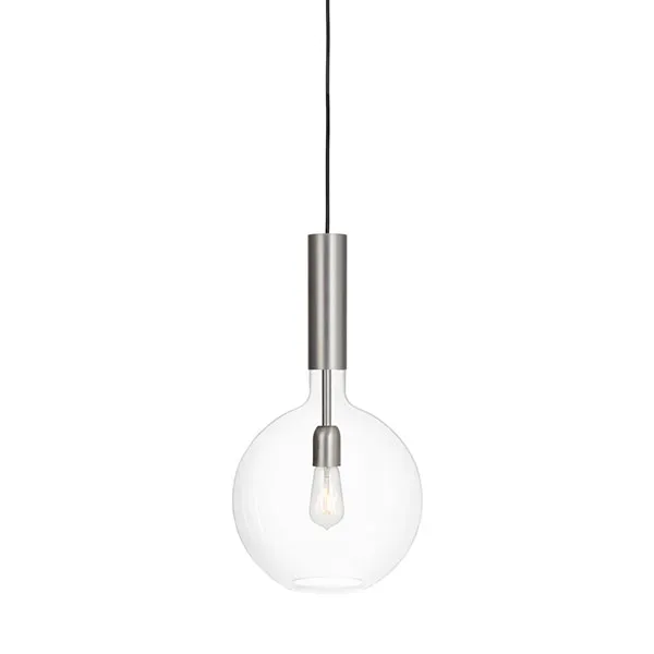 Rosdala Small Pendant - Clear Glass & Raw Iron