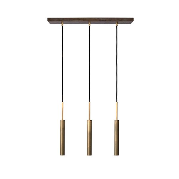 Stang 3-delt Rett Taklampe – Rå Messing