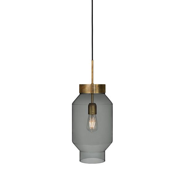 Fenomen Stor Pendel - Rgfarvet Glas & Messing