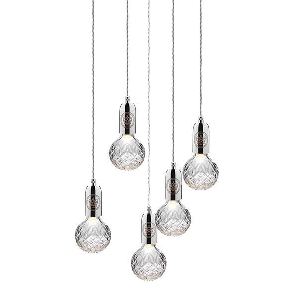 Crystal Bulb Taklampa 5 St Transparent/Krom
