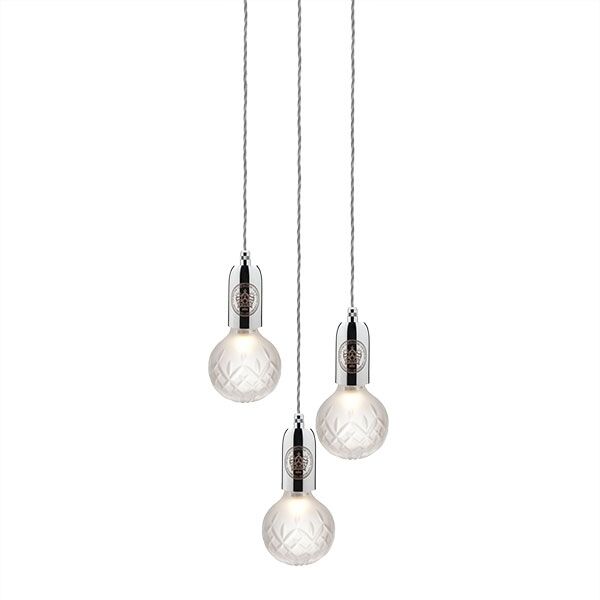 Crystal Bulb Taklampa 3 St Matt/Krom