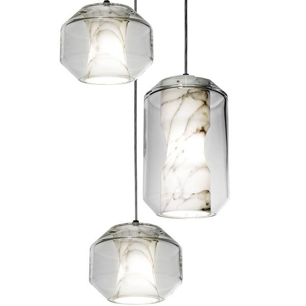 Chamber Light Taklampa 3 St Carrara Marmor/Kristall