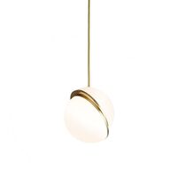 Mini Crescent Pendel Opal/Messing