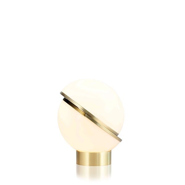 Mini Crescent Bordslampa Opal/M&auml;ssing