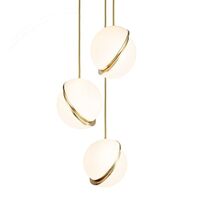 Mini Crescent Pendant 3 Pcs Opal/Brass
