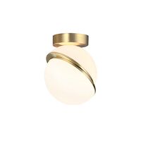 Mini Crescent Ceiling Light Opal/Brass