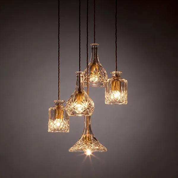 Bell Decanterlight Pendant Crystal/ Brass