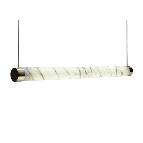 Tube Pendel Carrara Marmor/Messing