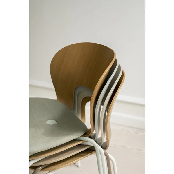 Ø Matbordsstol Klädd Cool Mint/ Lackad Ek/Beige