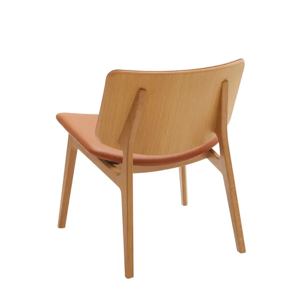 Freya Armchair Oiled Oak/Upholstered seat/Front Upholstered Back Cognac Hero 42528