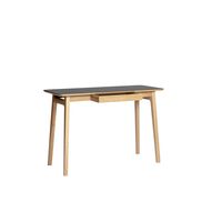 Freya Desk Solid Oak Lacquered/Black Linoleum 4023 Forbo