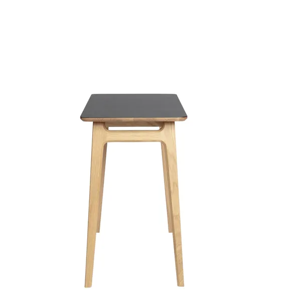 Freya Desk Solid Oak Lacquered/Black Linoleum 4023 Forbo