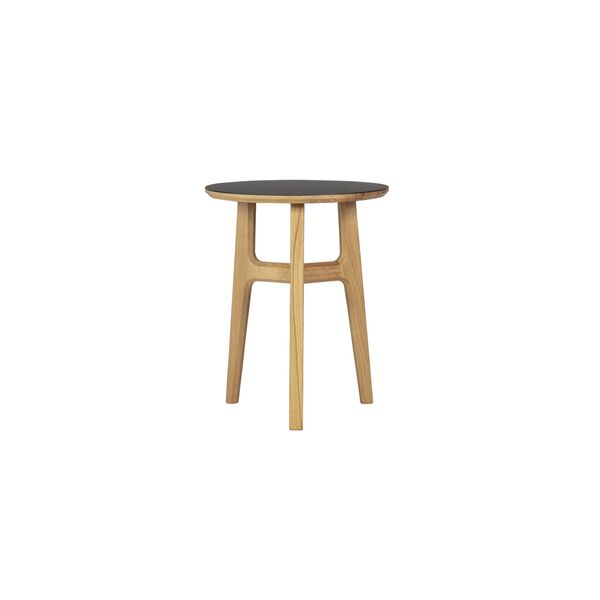 Freya Sofabord Hellakkert Sort /Linoleum Sort 4023 Forbo Ø 40 x H 50