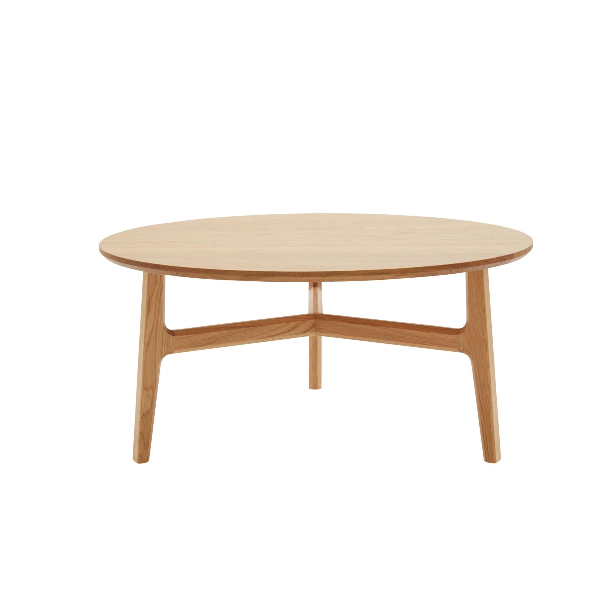 Freya Sofabord Massiv Olieret Eg Ø 85 x H 40 cm